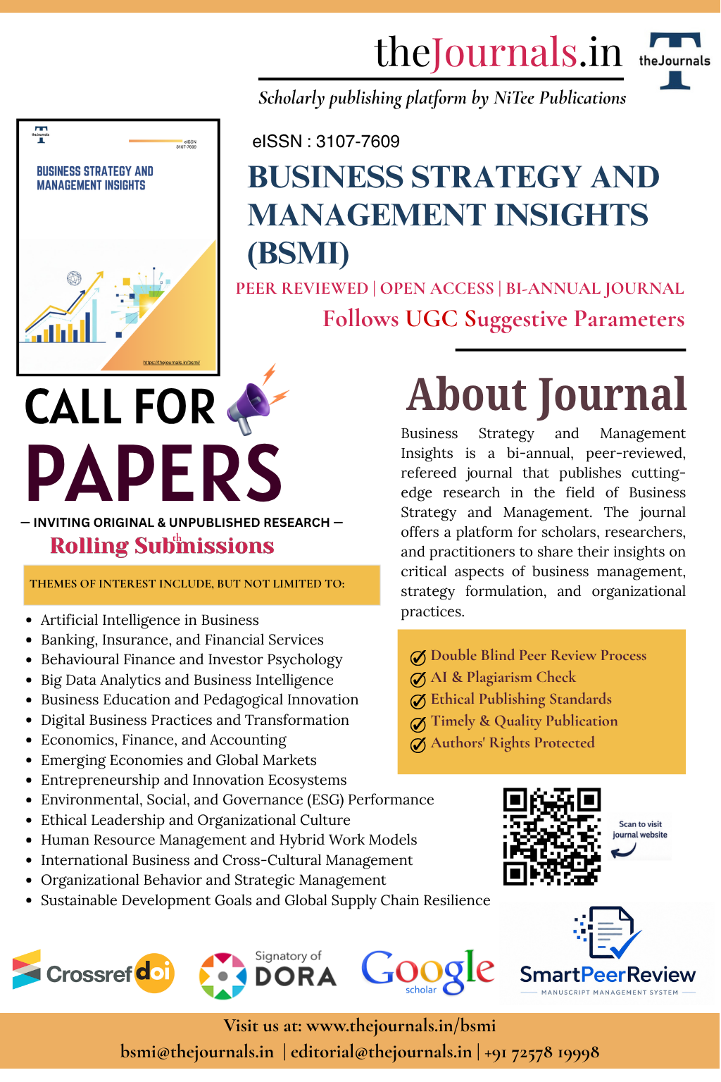 📢 Call for Papers – Business Strategy and Management Insights (BSMI)